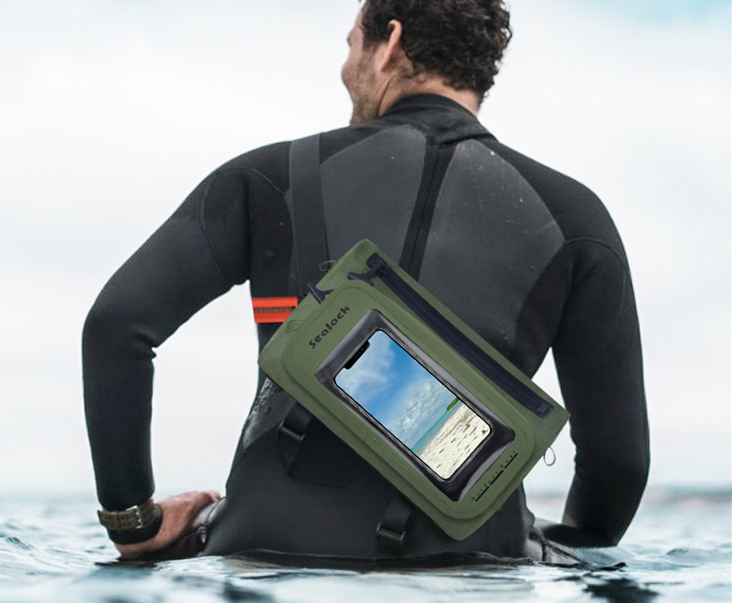 Sealock AquaSeal 防水ポーチ、ウォーター スポーツ用の個別の電話ケース付き